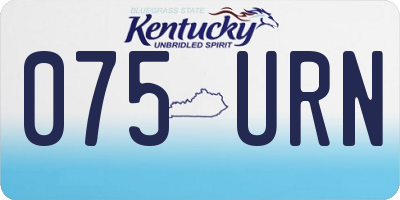 KY license plate 075URN