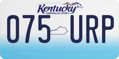 KY license plate 075URP