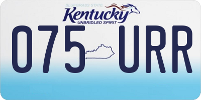 KY license plate 075URR