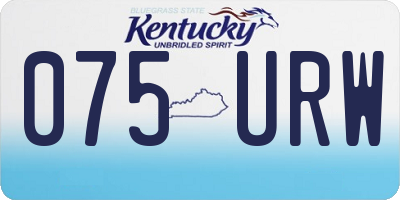KY license plate 075URW