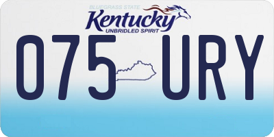 KY license plate 075URY
