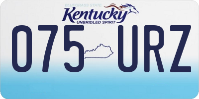 KY license plate 075URZ