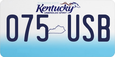KY license plate 075USB