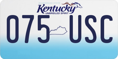 KY license plate 075USC