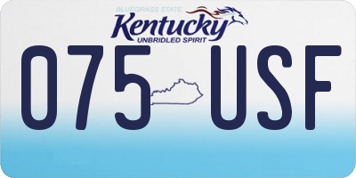 KY license plate 075USF