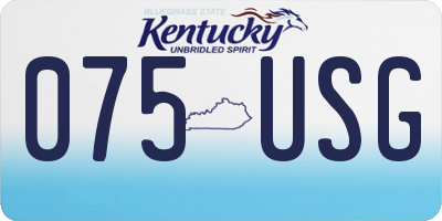 KY license plate 075USG