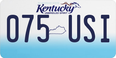 KY license plate 075USI