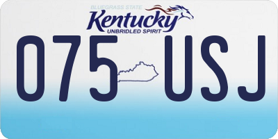 KY license plate 075USJ