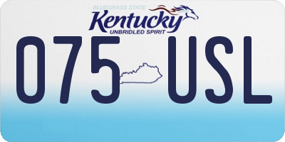 KY license plate 075USL