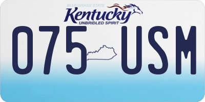KY license plate 075USM