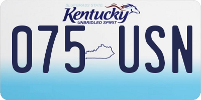KY license plate 075USN