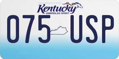 KY license plate 075USP