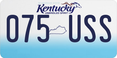 KY license plate 075USS