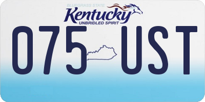KY license plate 075UST