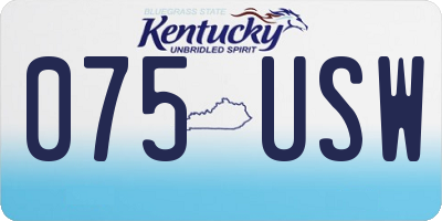 KY license plate 075USW
