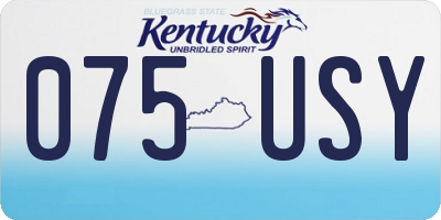 KY license plate 075USY