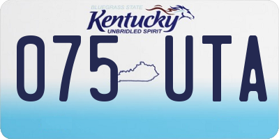 KY license plate 075UTA