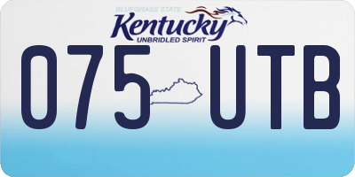 KY license plate 075UTB