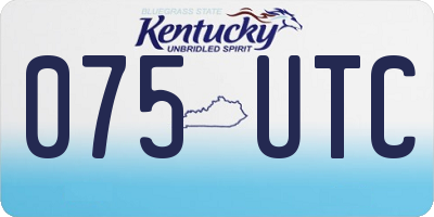 KY license plate 075UTC