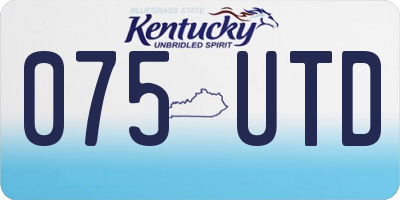 KY license plate 075UTD