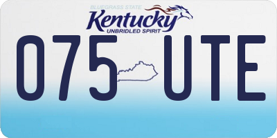 KY license plate 075UTE