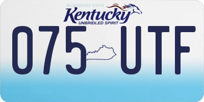KY license plate 075UTF