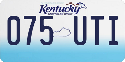 KY license plate 075UTI