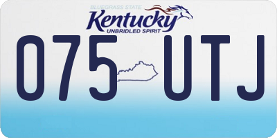 KY license plate 075UTJ