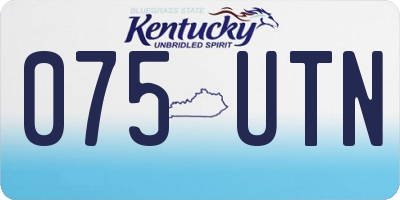 KY license plate 075UTN