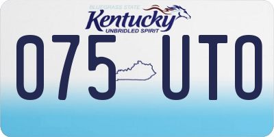 KY license plate 075UTO