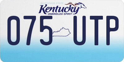 KY license plate 075UTP