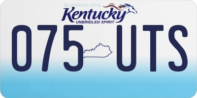 KY license plate 075UTS