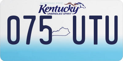 KY license plate 075UTU