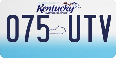 KY license plate 075UTV