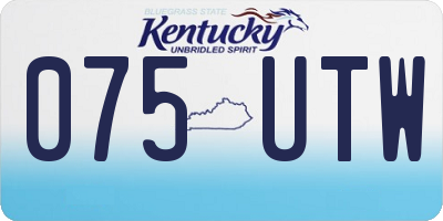 KY license plate 075UTW