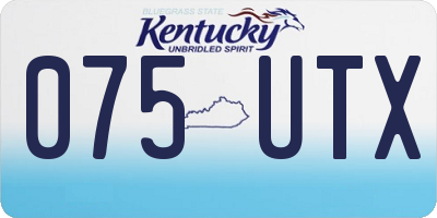 KY license plate 075UTX