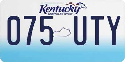 KY license plate 075UTY