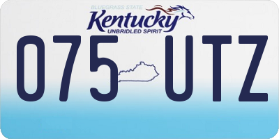 KY license plate 075UTZ