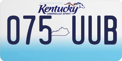 KY license plate 075UUB