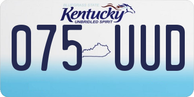KY license plate 075UUD