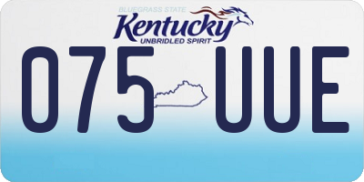 KY license plate 075UUE