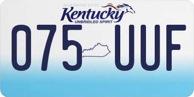 KY license plate 075UUF