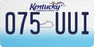 KY license plate 075UUI