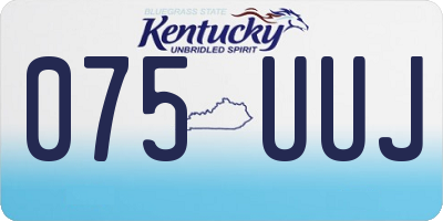 KY license plate 075UUJ