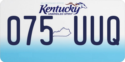 KY license plate 075UUQ