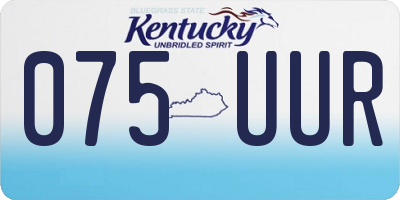 KY license plate 075UUR