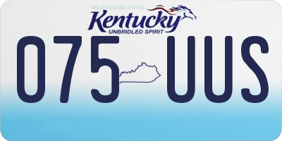 KY license plate 075UUS