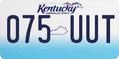 KY license plate 075UUT