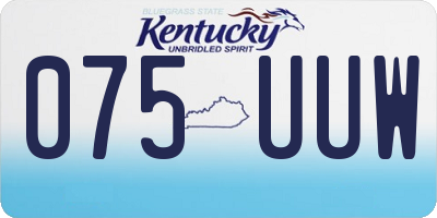 KY license plate 075UUW