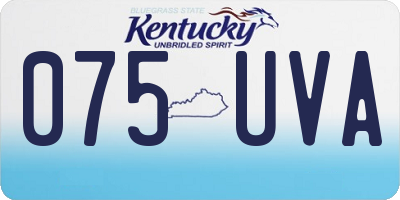 KY license plate 075UVA